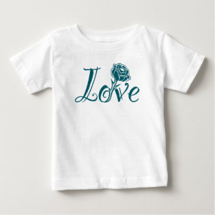 T-shirt Pour Bébé L'amour en fleurs : Typographie élégante avec une