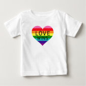 T-shirt Pour Bébé L'amour gagne White Rainbow Heart Pride Mois (Devant)