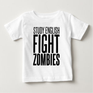 T-shirt Pour Bébé L'anglais d'étude, zombis de combat