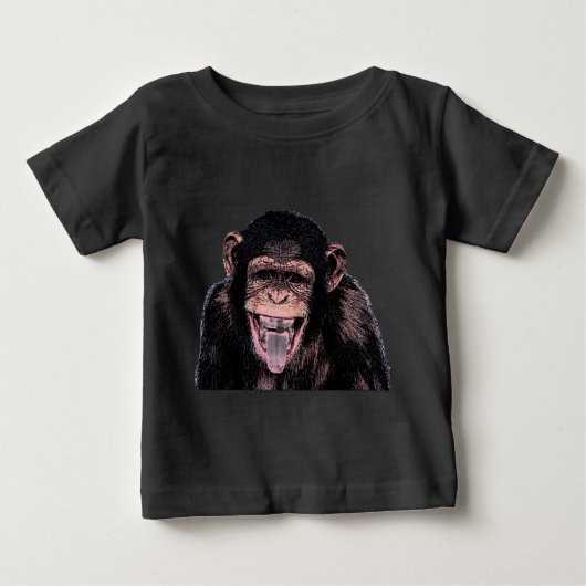 T-shirt Pour Bébé Langue du chimpanzé (Devant)
