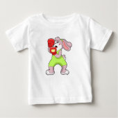 T-shirt Pour Bébé Lapin à la boxe avec gants de boxe (Devant)