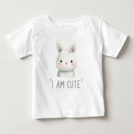 T-shirt Pour Bébé Lapin adorable avec fleur (Devant)