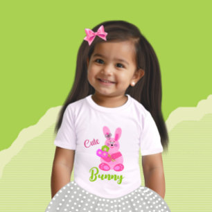 T-shirt Pour Bébé Lapin avec fleurs bébé T-shirt