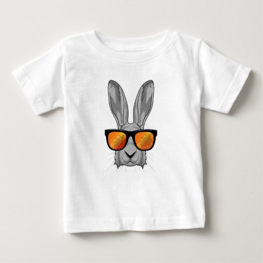 T-shirt Pour Bébé Lapin avec lunettes de soleil (Devant)
