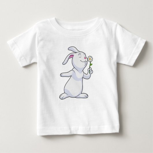 T-shirt Pour Bébé Lapin avec marguerite (Devant)