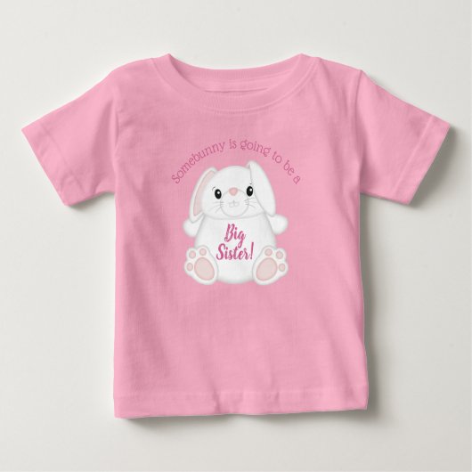 T-shirt Pour Bébé Lapin Baby shower rose (Devant)