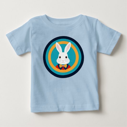 T-shirt Pour Bébé Lapin Blanc Mignon (Devant)