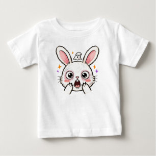 T-shirt Pour Bébé Lapin choqué visage de fantôme d'Halloween