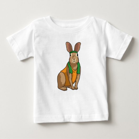 T-shirt Pour Bébé Lapin comme coureur avec serviette (Devant)