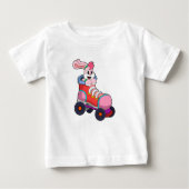 T-shirt Pour Bébé Lapin comme Patineur Inline avec Patins Inline (Devant)