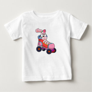 T-shirt Pour Bébé Lapin comme Patineur Inline avec Patins Inline