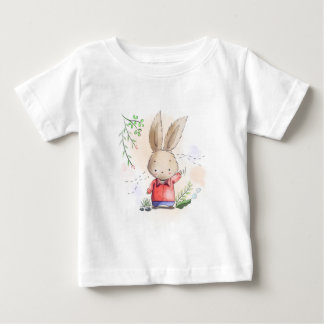 T-shirt Pour Bébé Lapin dans une chemise rouge