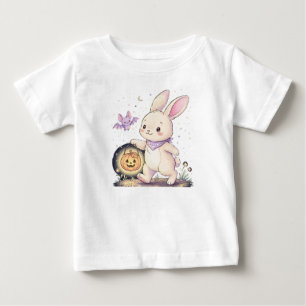 T-shirt Pour Bébé Lapin de Halloween mignon avec lanterne citrouille