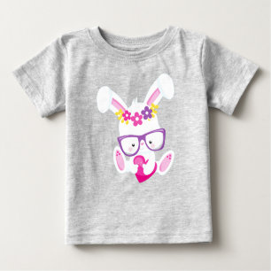 T-shirt Pour Bébé Lapin de la Saint Valentin, Lapin Blanc, Coeur, Lu