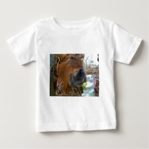 T-shirt Pour Bébé Lapin de Pâques et cheval Brown