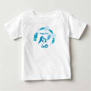 T-shirt Pour Bébé Lapin de Pâques heureux Mignon Kawaii Bleu