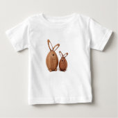 T-shirt Pour Bébé Lapin de Pâques mignon en bois (Devant)