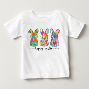 T-shirt Pour Bébé Lapin de Pâques Pailleté Joyeux