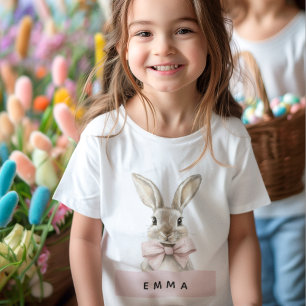 T-shirt Pour Bébé Lapin de Pâques personnalisé   Nom personnalisé