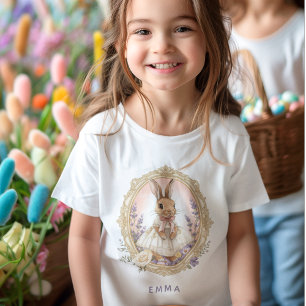 T-shirt Pour Bébé Lapin de Pâques Vintage Personnalisé