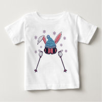 Lapin de ski en fausse laine humour d'hiver