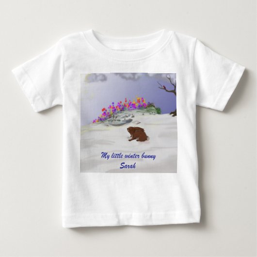 T-shirt Pour Bébé Lapin d'hiver (Devant)