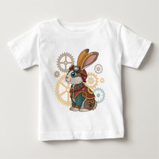 T-SHIRT POUR BÉBÉ LAPIN STEAMPUNK (Devant)