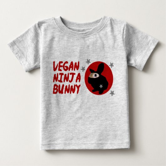 T-shirt Pour Bébé Lapin végétalien de Ninja (Devant)