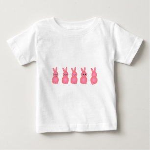 T-shirt Pour Bébé Lapins de Pâques roses