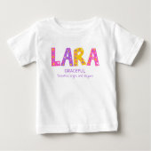 T-shirt Pour Bébé Lara Girls nom signifiant étoile rose violet (Devant)