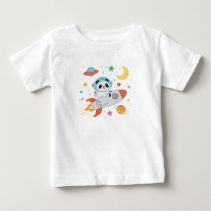 T-shirt Pour Bébé l'astronaute bleu et orange Panda