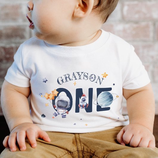 T-shirt Pour Bébé L'astronaute Stars Rocket Planet Garçon 1er annive