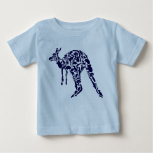 T-shirt Pour Bébé L'Australie Terre Sous Le Bleu D'Animal Kangaroo