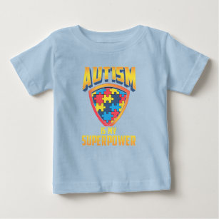T-shirt Pour Bébé L'autisme est ma superpuissance puzzle pièces