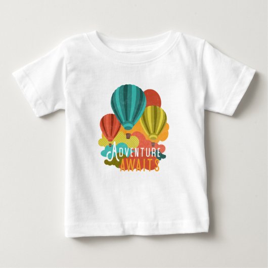T-shirt Pour Bébé L'aventure chaude de ballon à air attend le rétro (Devant)