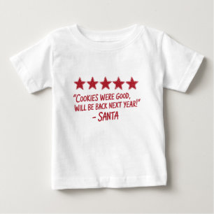 T-shirt Pour Bébé L'avis 5 étoiles de Santa - Conception de Noël
