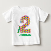 T-shirt Pour Bébé Le 2ème anniversaire de la Chaterpillar affamée (Devant)