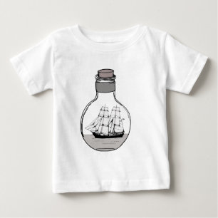 T-shirt Pour Bébé Le bateau dans l'ampoule en verre