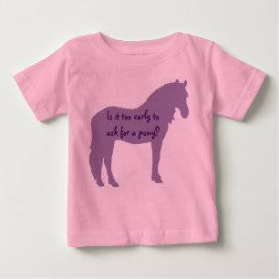 T-shirt Pour Bébé Le bébé pourpre veut le poney