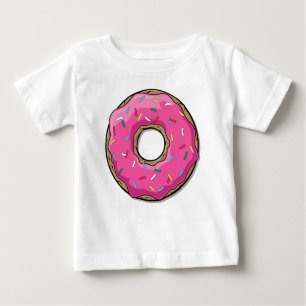 T-shirt Pour Bébé Le beignet rose de bande dessinée avec arrose