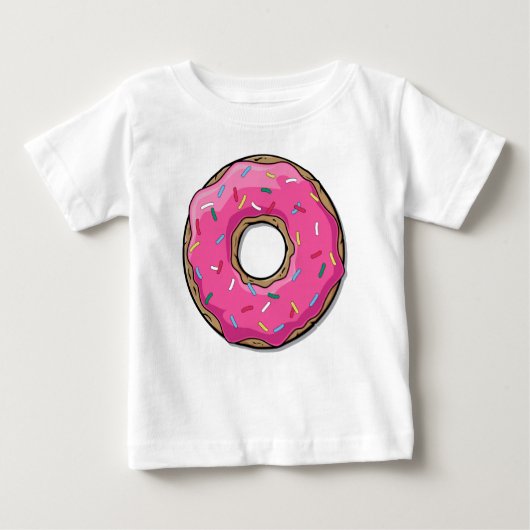 T-shirt Pour Bébé Le beignet rose de bande dessinée avec arrose (Devant)