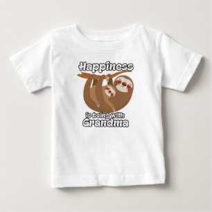 T-shirt Pour Bébé Le bonheur est d'être avec grand-mère Sloth