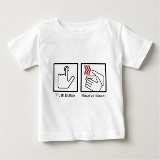 T-shirt Pour Bébé Le bouton poussoir, reçoivent le lard -
