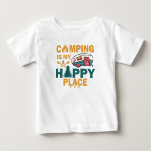 T-shirt Pour Bébé Le Camping Est Mon Endroit Heureux