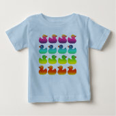 T-shirt Pour Bébé Le caoutchouc Duckies d'arc-en-ciel (Devant)