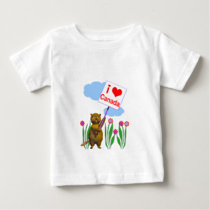 T-shirt Pour Bébé Le Castor canadien aime le Canada