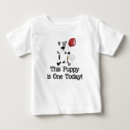 T-shirt Pour Bébé Le chiot est d'un anniversaire (Devant)