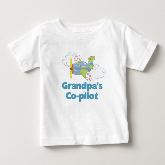 T-shirt Pour Bébé Le co-pilote du grand-papa (Devant)