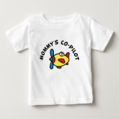 T-shirt Pour Bébé Le copilote de maman (Devant)