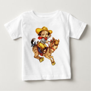 T-shirt Pour Bébé Le cow-boy chiot sur son cheval